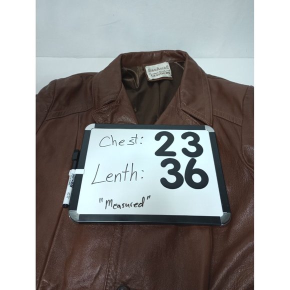 Vintage Saranac Custom Tailored Leather Jacket- Men's Size Large-XL - Picture 4 of 6